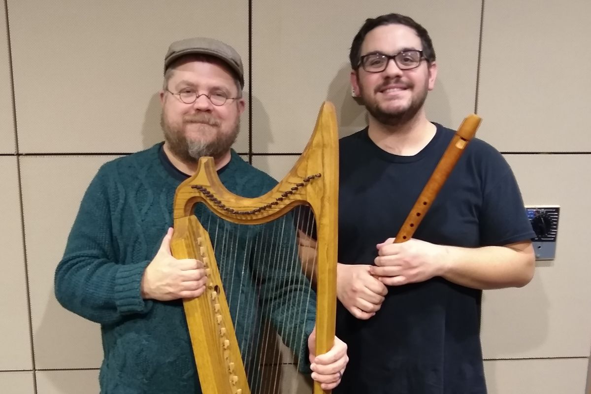 Keith Collins and Christopher Armijo with the Bray Harp