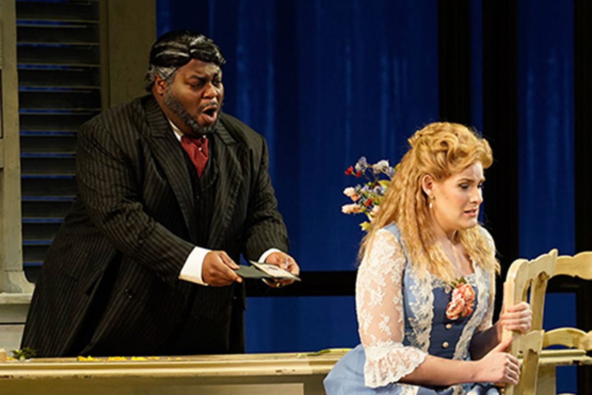 Jeremiah Sander as father Germon with Hayley Lipke, the Lady of the Camillias