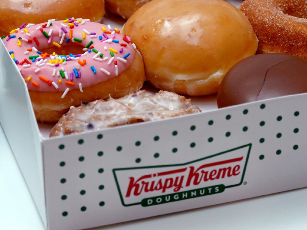 Box of Krispy Kreme doughnuts