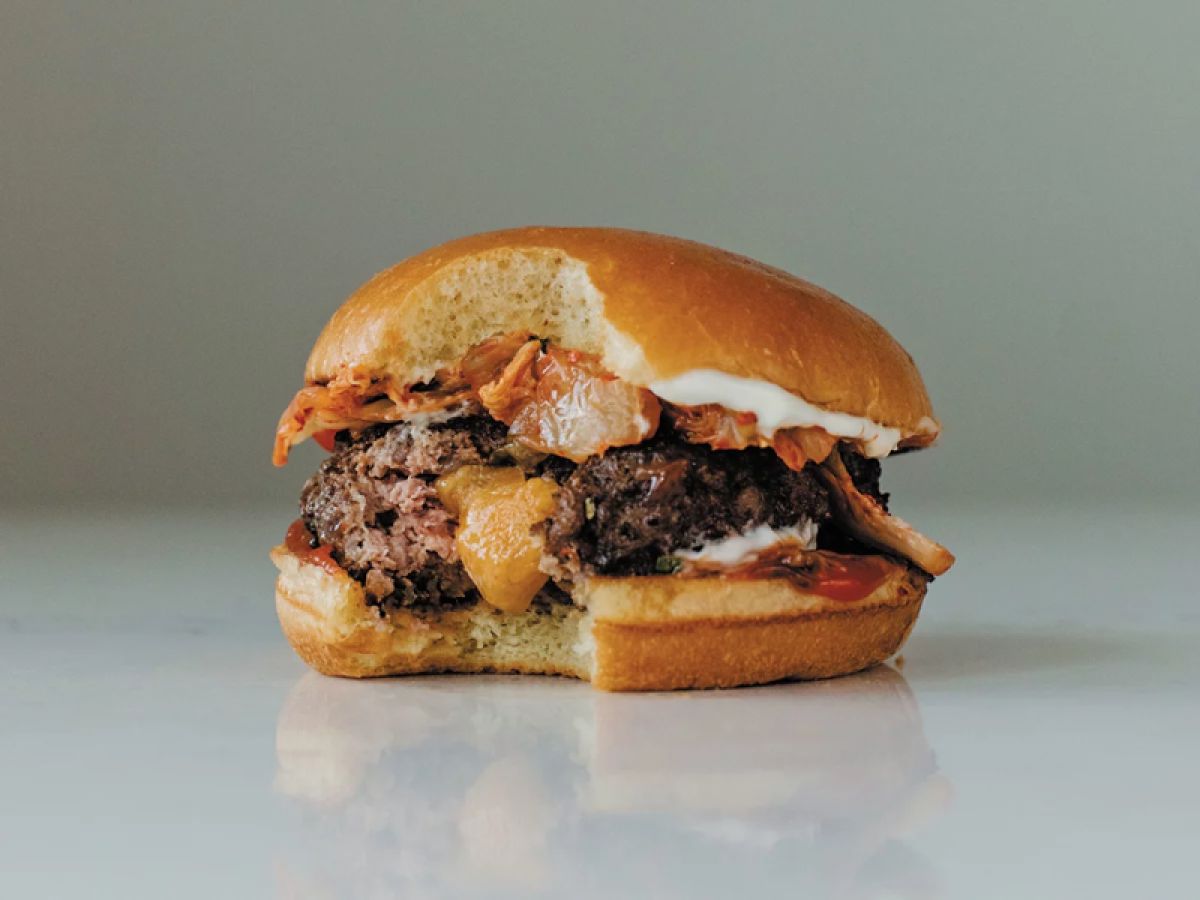A cheddar Juicy Lucy