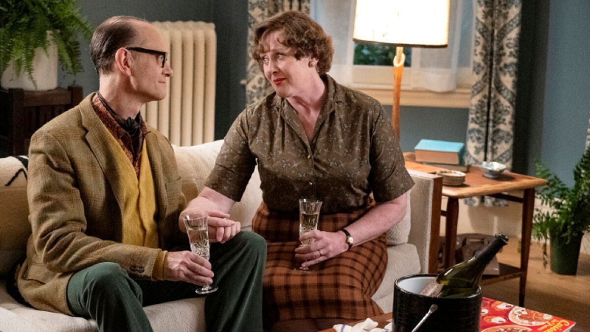 David Hyde Pierce and Sarah Lancashire in a scene from Julia