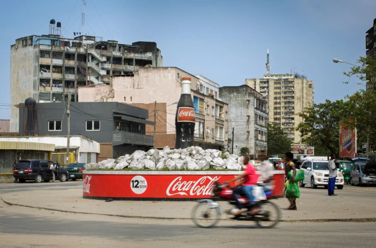 A Coca-Cola display in Mozambique