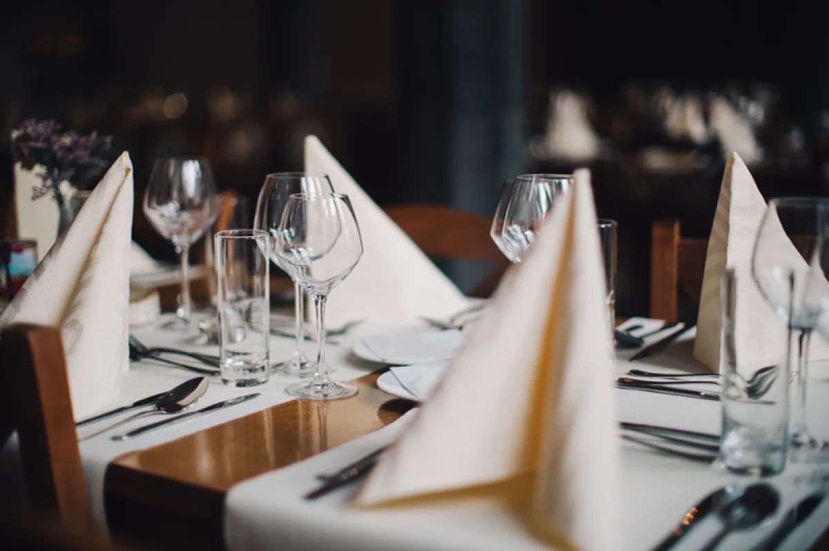 A table at a fancy restaurant