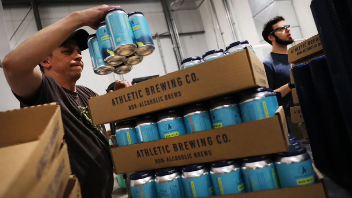 Cans of nonalcoholic beer from Athletic Brewing