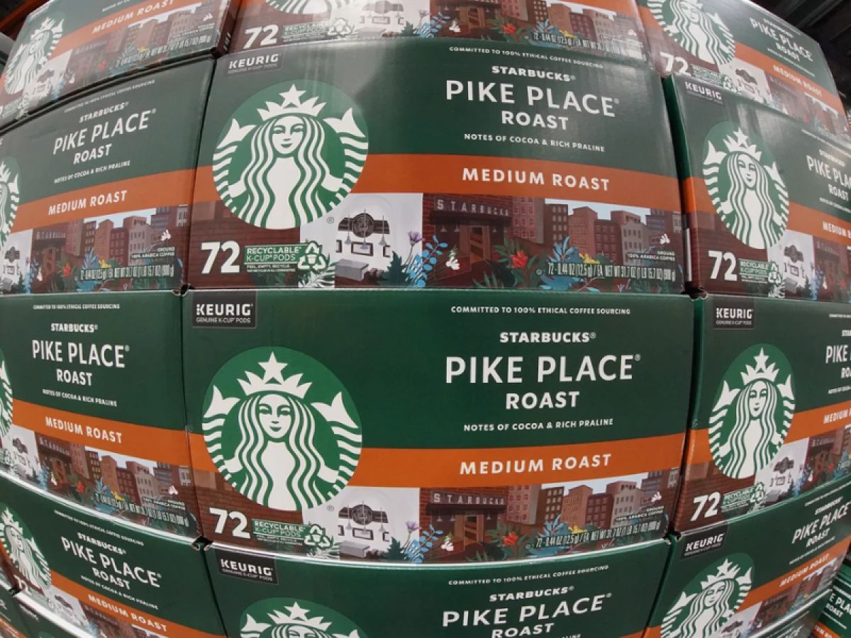 Boxes of Starbucks brand coffee pods