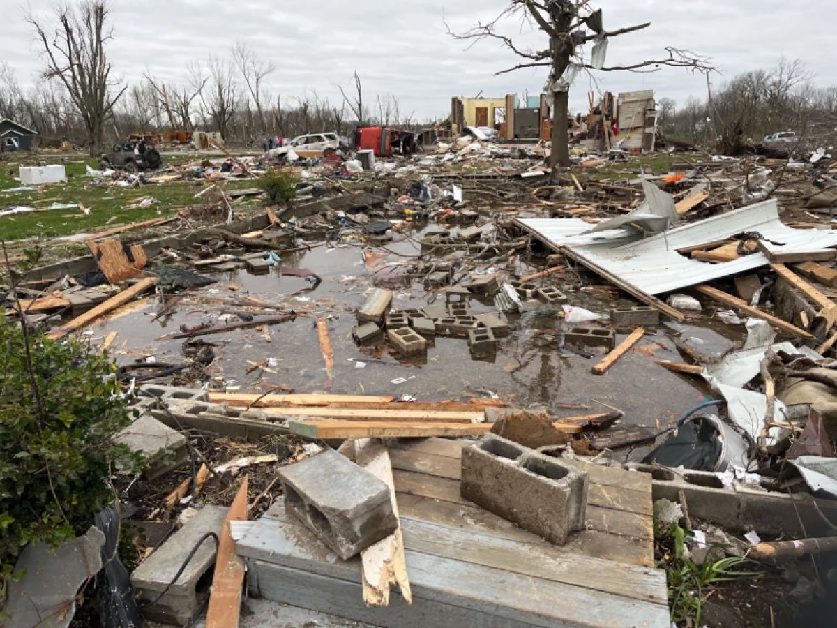The remains of a home after a tornado