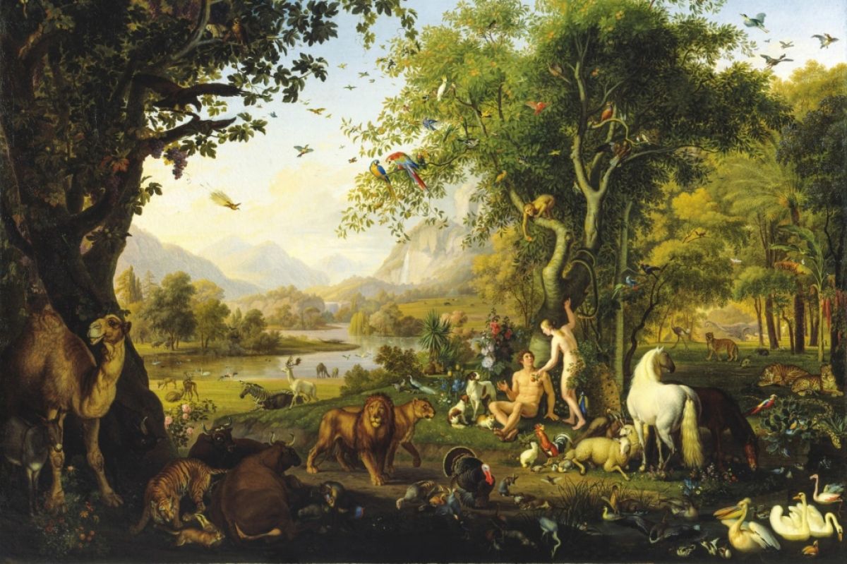 Adam and Eve in the Garden of Eden, Johann Wenzel Peter