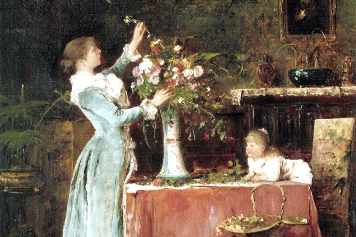 Mihály Munkácsy’s painting “Woman Arranging Flowers,” 1881- 1882