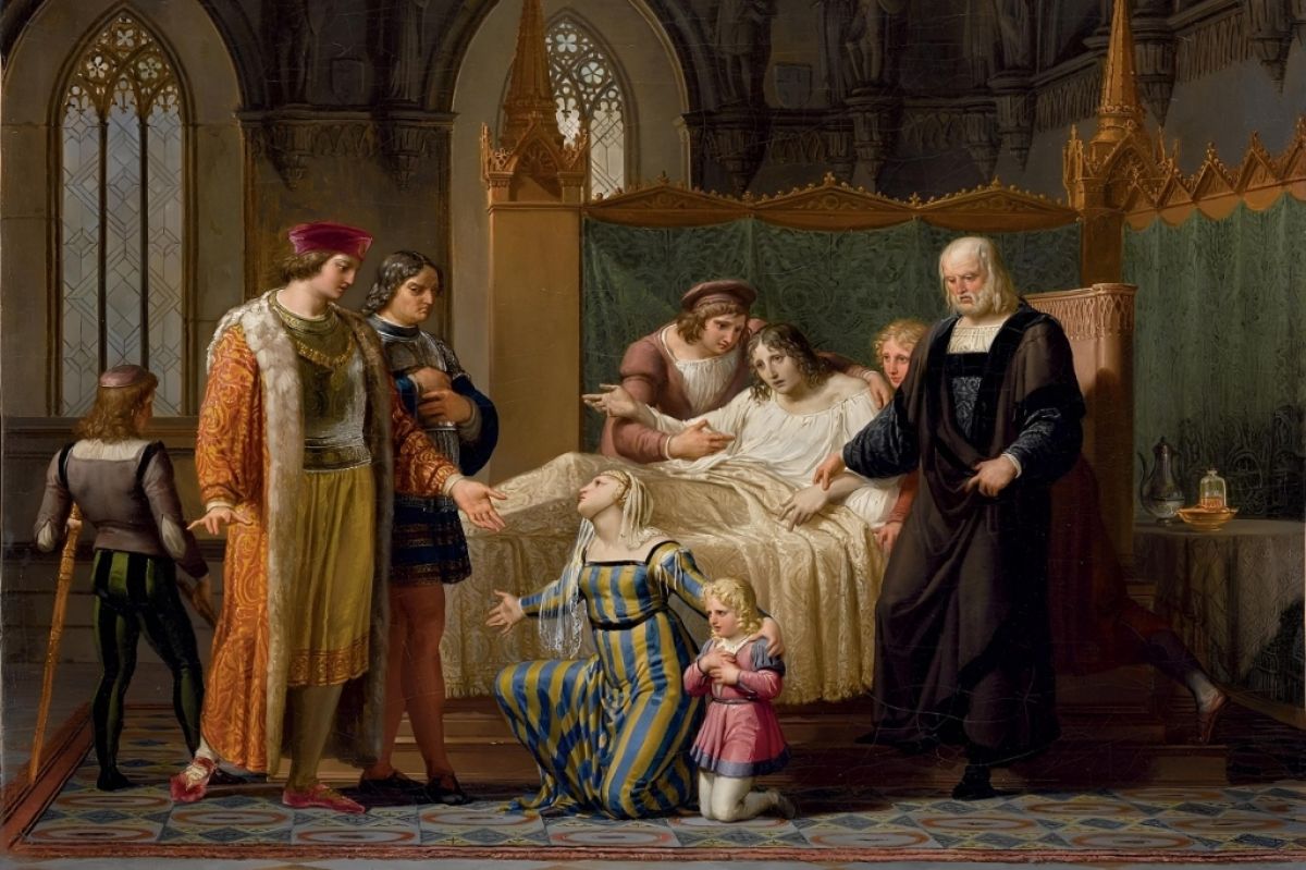 Pelagio Palagi's painting of the meeting of Charles VIII and Gian Galeazzo Sforza 