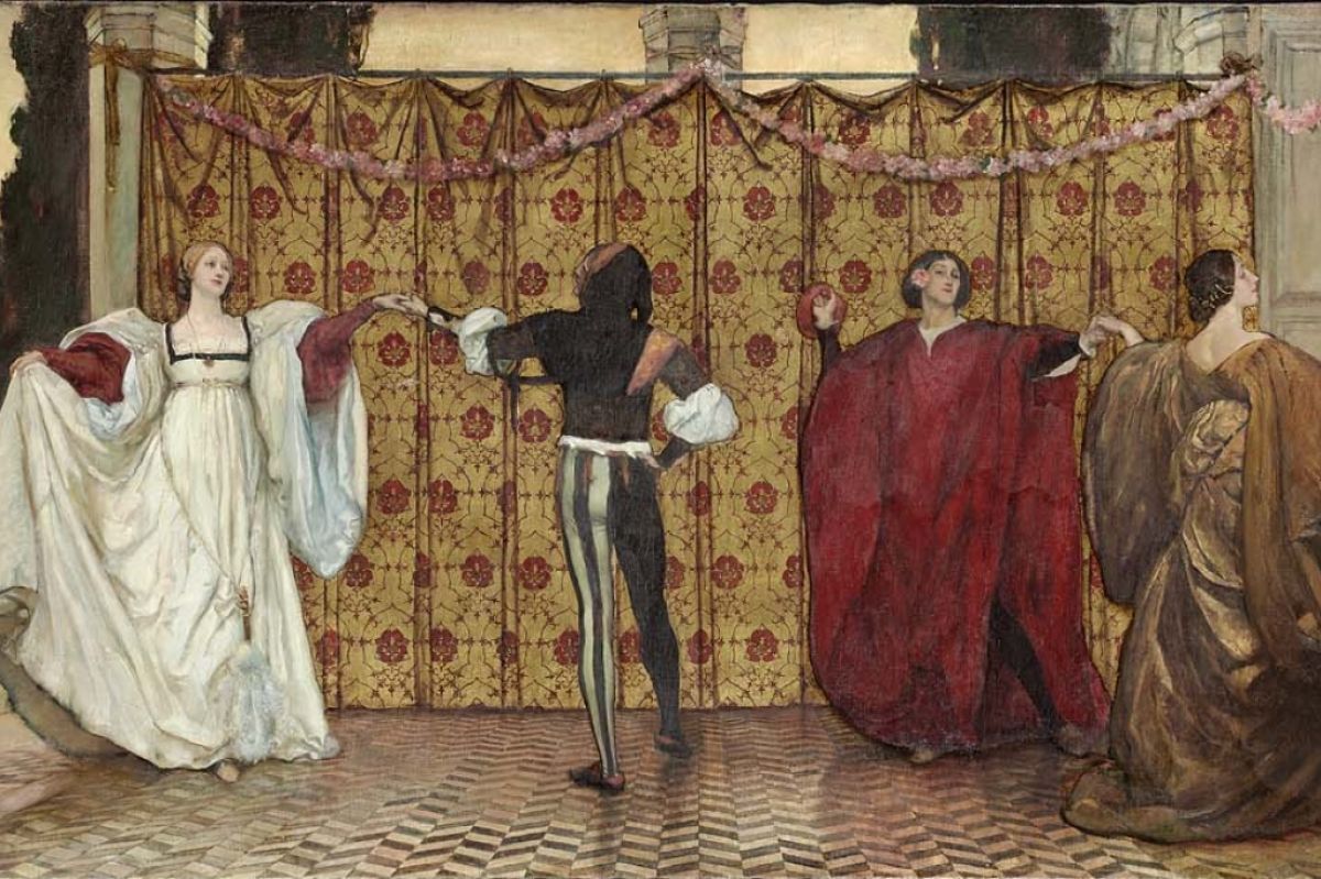 From Edwin Austin Abbey's painting A Pavane, 1897