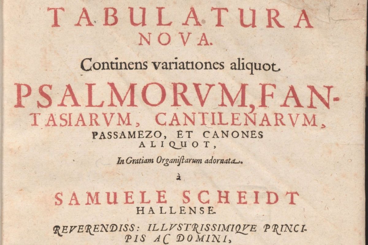 Front page of Scheidt's Tabulatura Nova collection