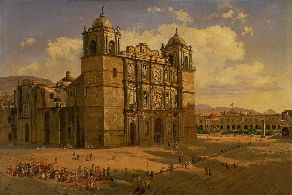 Painting of Oaxaca Cathedral by José María Velasco, 1887