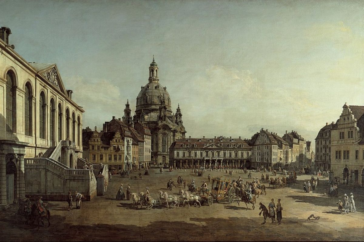 A painting by Bernardo Bellotto set in Dresden, Germany, 1749