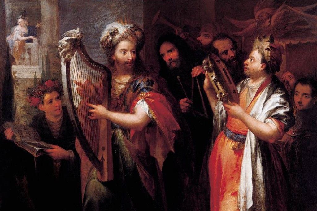 King David playing the zither