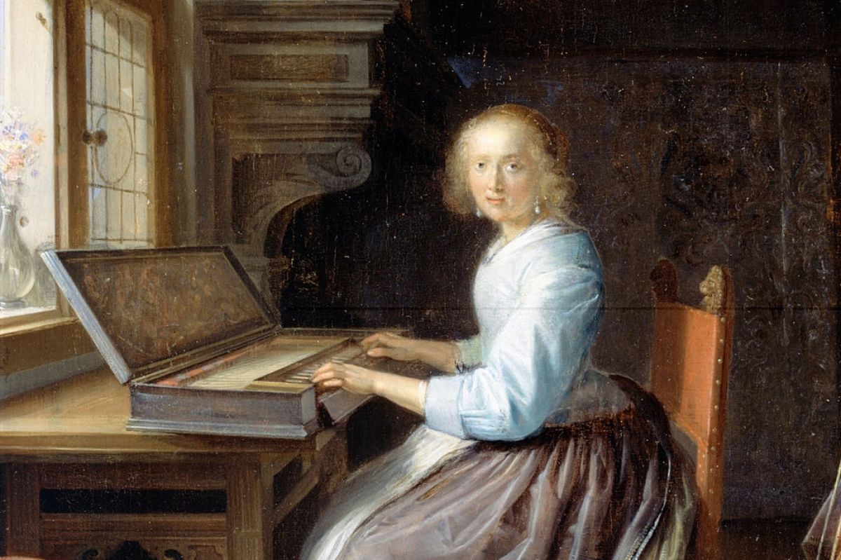 from Gerrit Dou's A Woman playing a Clavichord