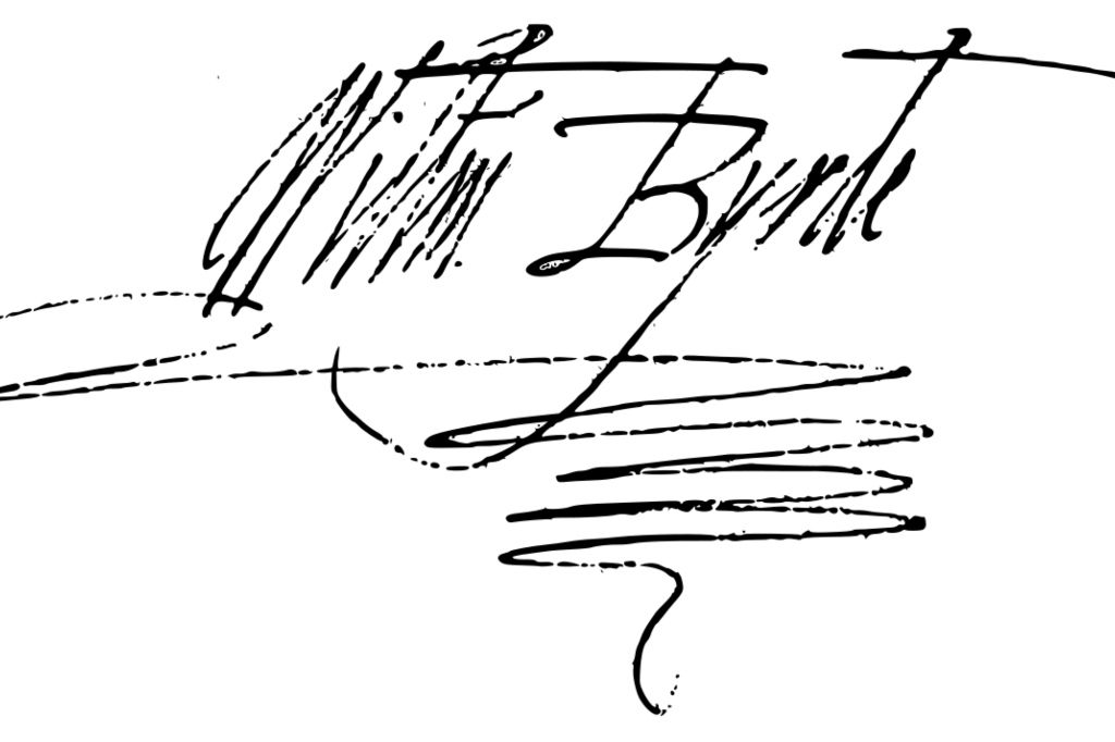 William Byrd’s signature, 1623