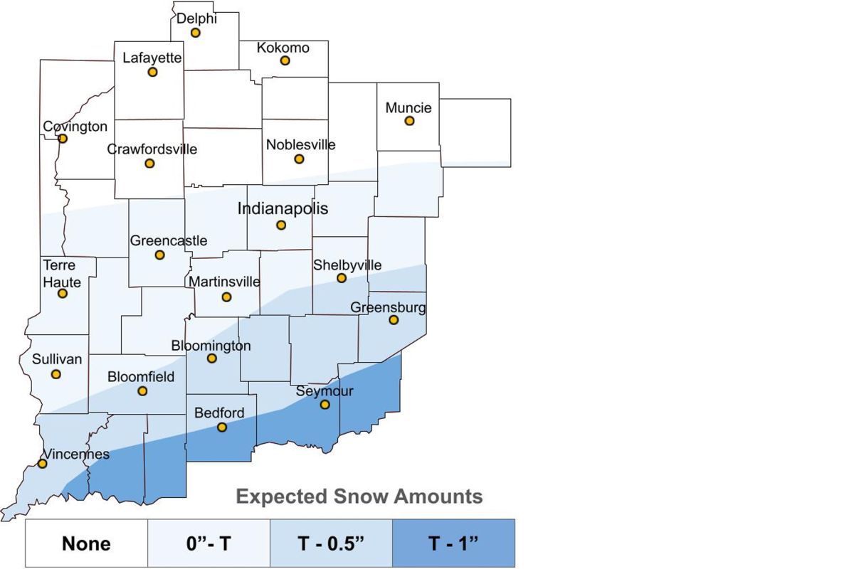 The first system is expected to arrive Tuesday morning.