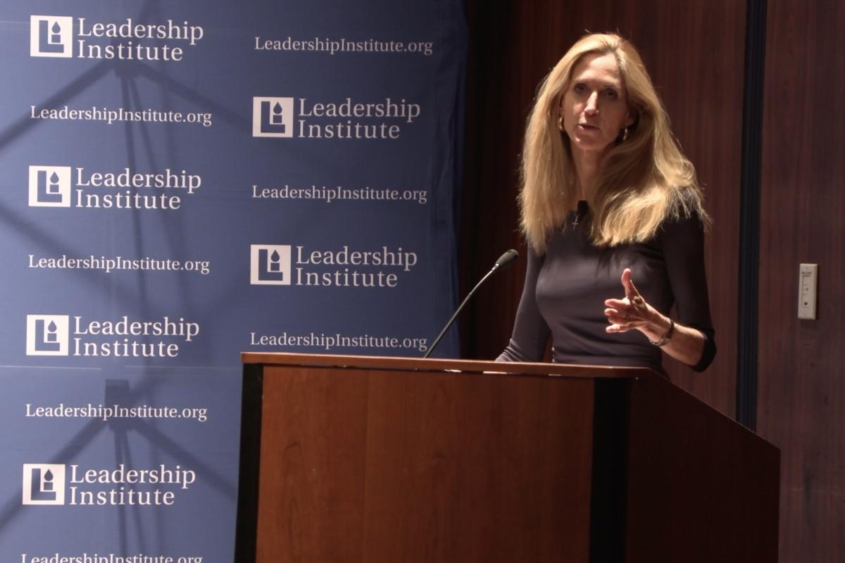 Ann Coulter giving a lecture at the IMU