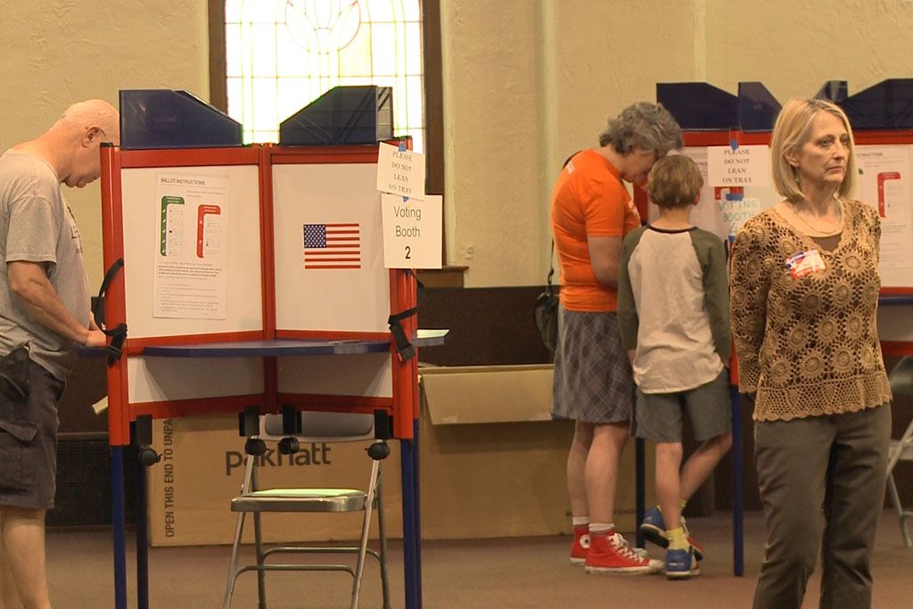 People at polling stations at the Free Methodist Church