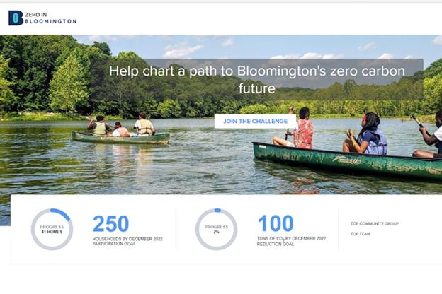 The “Zero In Bloomington” initiative is a website where residents can register and track their actions in becoming carbon neutral.