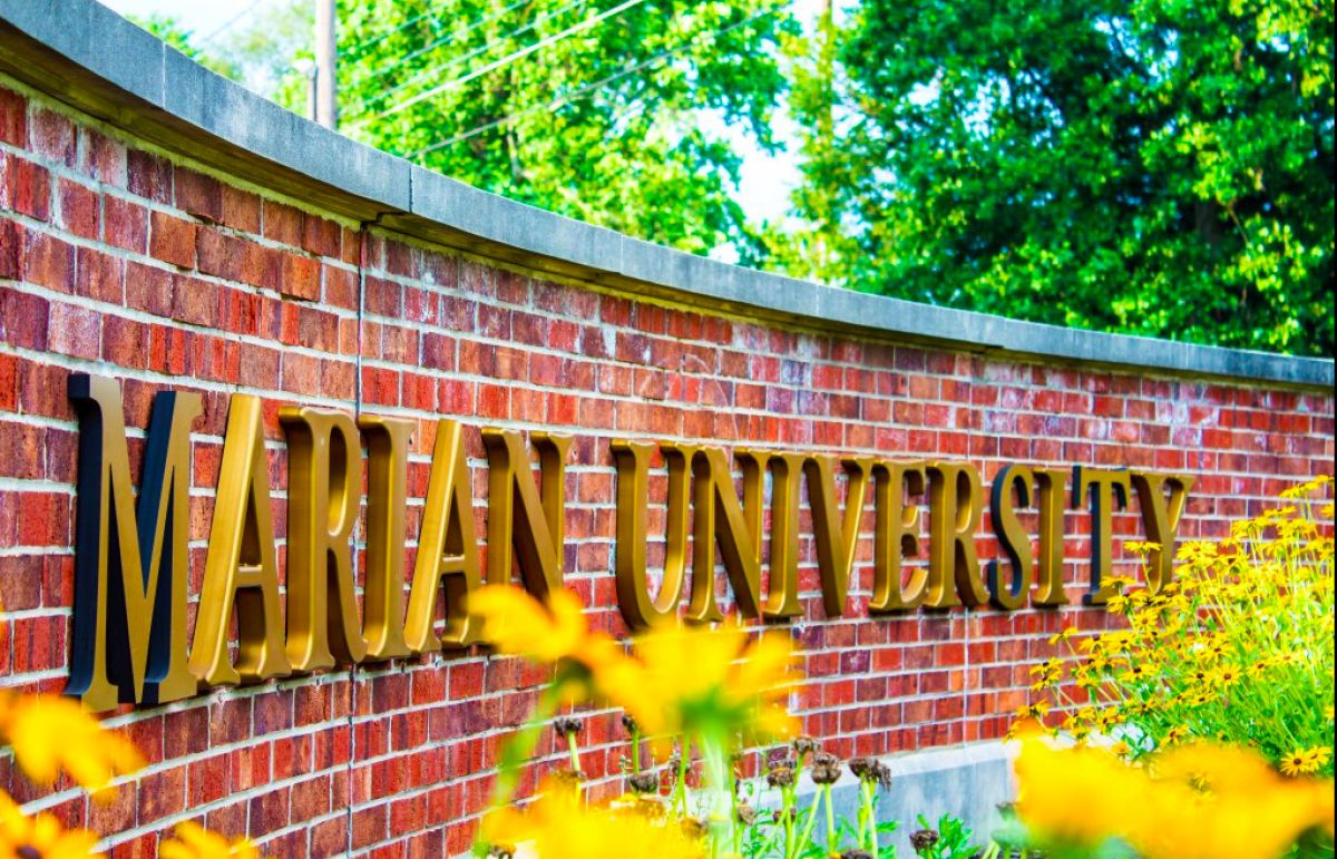 Marian University sign