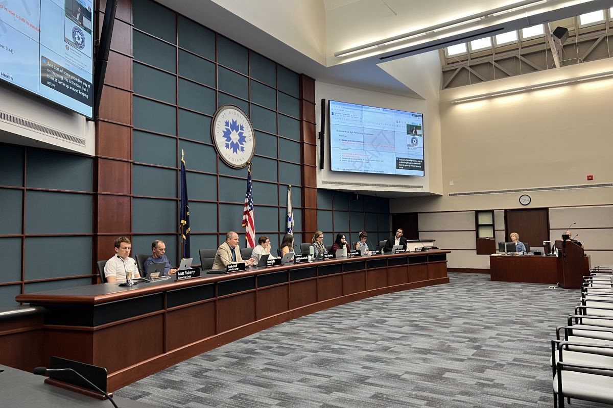 The full Bloomington City Council gathered on April 30, 2025 for a special session.