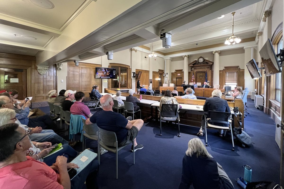 People gathered at the second public hearing for a vote center plan in Monroe County.