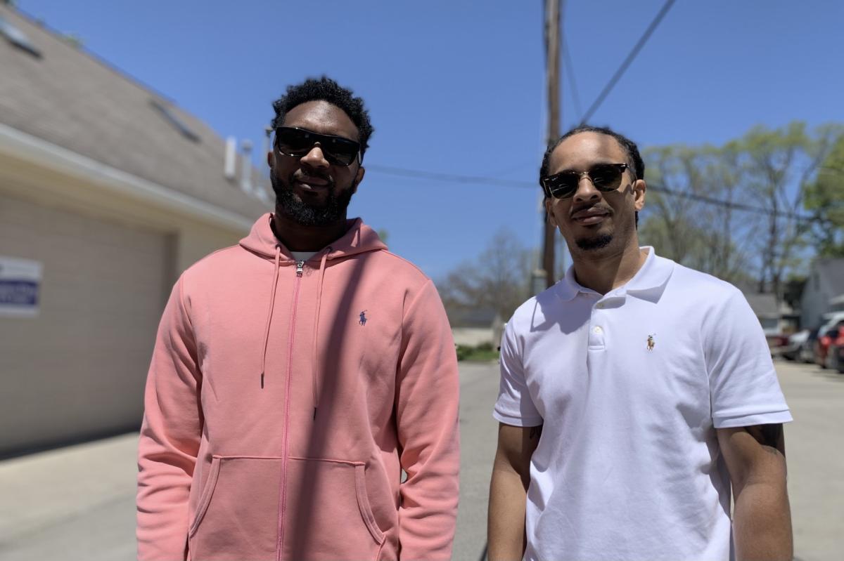 Marckus Williams (left) and Michael McFarland grew up in Indianapolis and have lived in the Arlington Woods area for years. They will be the owners of a new grocery store in the neighborhood, which is designated as a food desert.