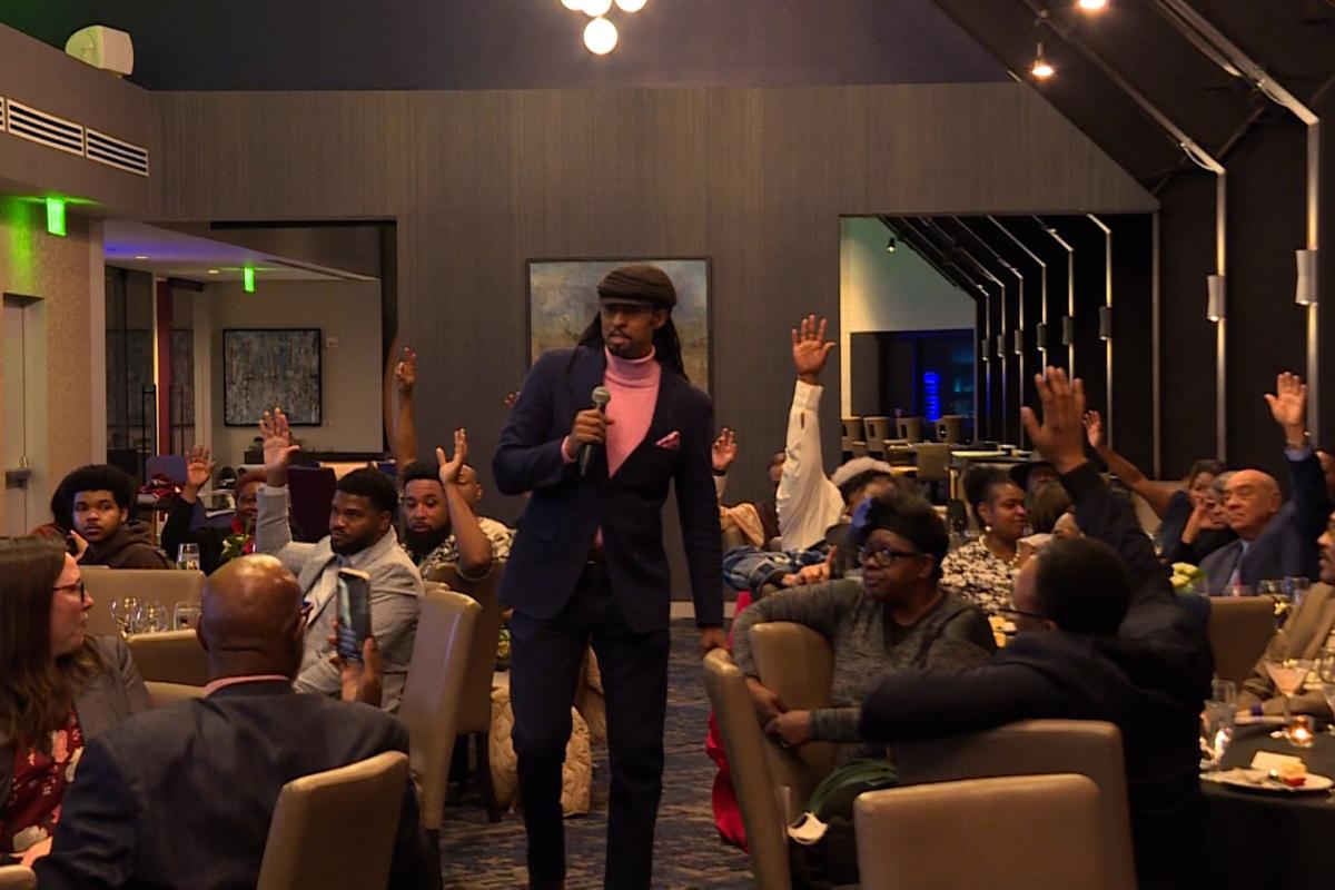Keynote speaker Mustafa Santiago Ali polls participants at Monday's event regarding electric vehicles, energy and how communities can hold the government accountable to the Justice 40 initiative.