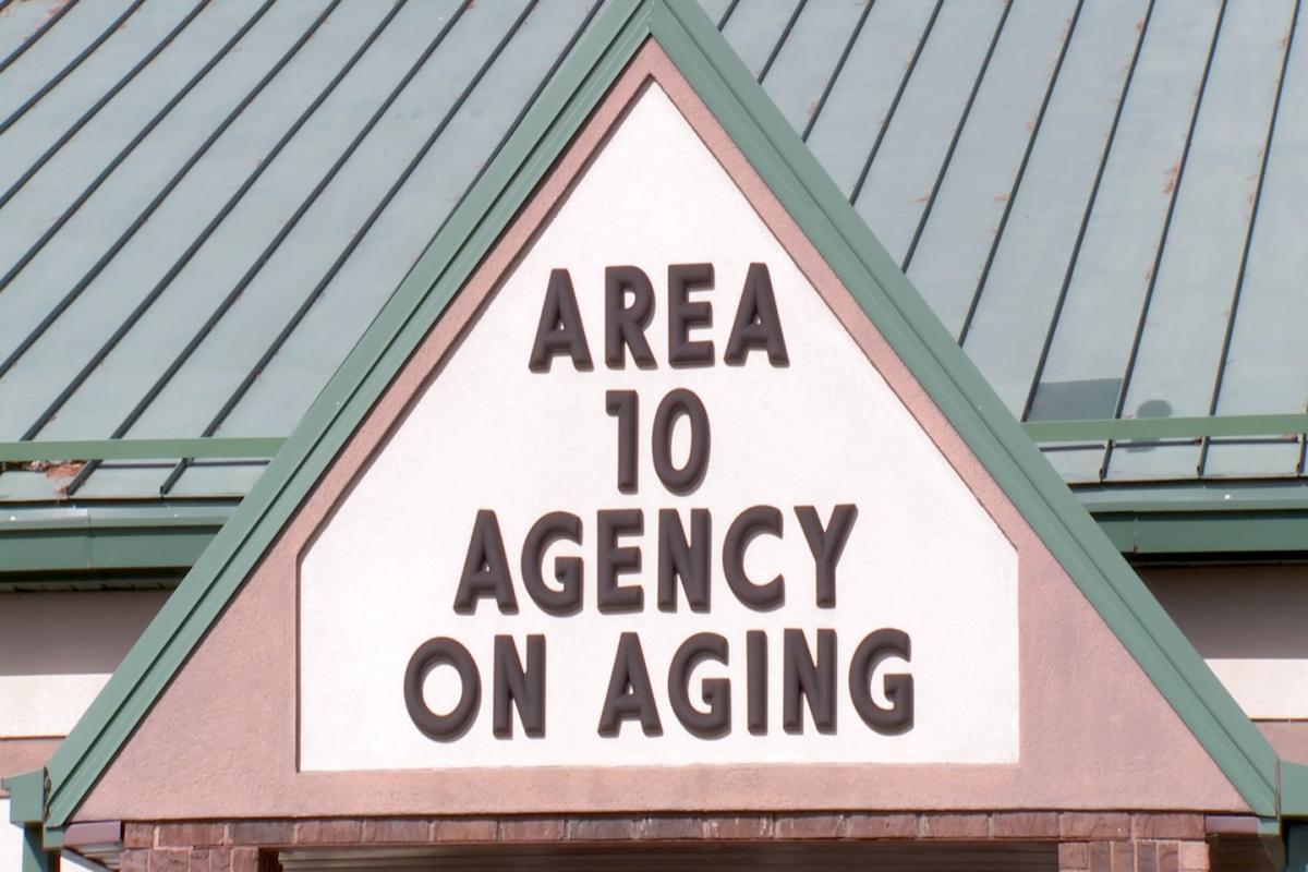 The sign for the Area 10 Agency on Aging in Ellettsville