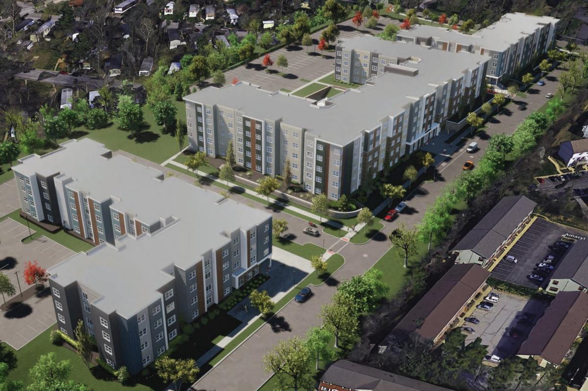 A rendering of the new housing complex Aspen Heights Bloomington.