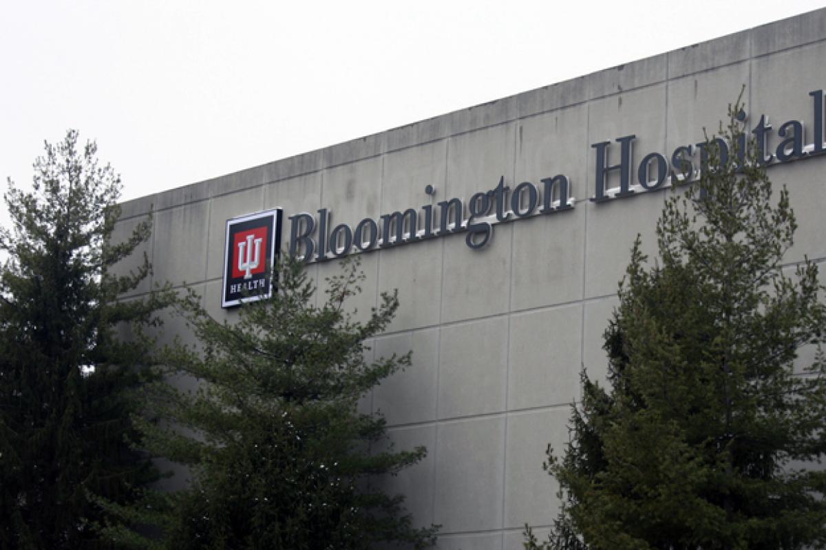 A shot of the IU Health Bloomington Hospital.