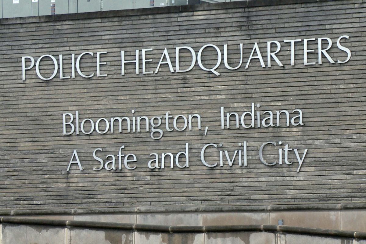 The sign at the Bloomington Police Department's HQ