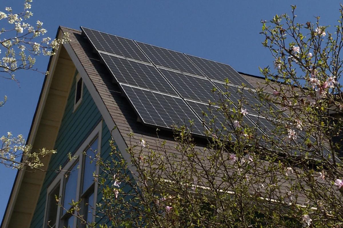 Solar panels – like these on a roof in Bloomington – take most Hoosiers about 12 years to pay off. With higher net metering rates going away this year, it’s likely that payback period will get even longer — and discourage people from going solar.