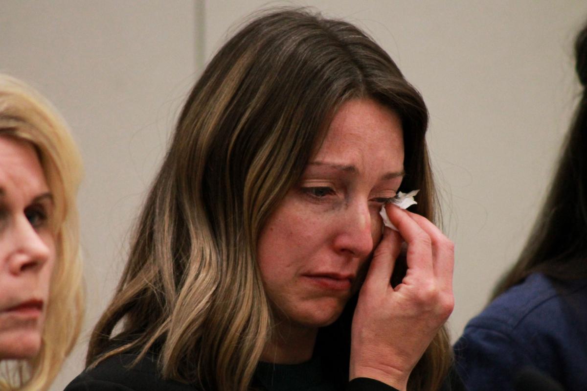 Dr. Caitlin Bernard got emotional as the Indiana Medical Licensing Board discussed charges and sanctions against her at a hearing on Friday.