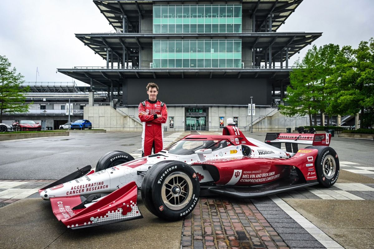 Chip Ganassi Racing announced Thursday that it has partnered with the Indiana University Melvin and Bren Simon Cancer Center and Schwartz Partners to field a crimson-and-cream, scientifically-based paint scheme that pays tribute to cancer patients.