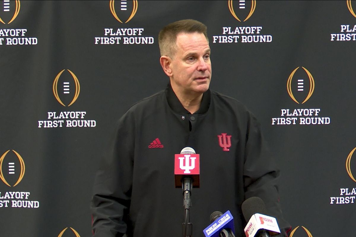 Indiana University football coach Curt Cignetti at a Dec. 16 news conference.