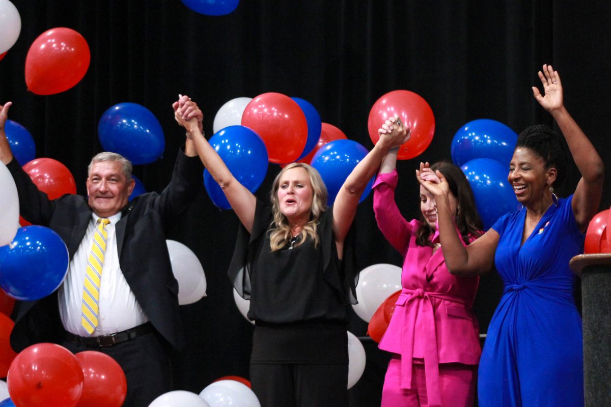 Democratic ticket celebrating at convention