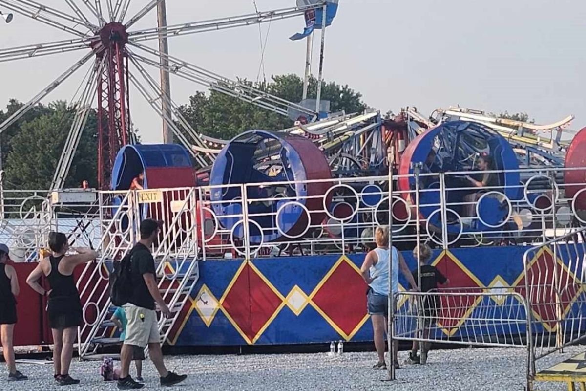 The ride the girl was thrown from while it was in operation at the Dubois County Fair, taken July 15, 2024.