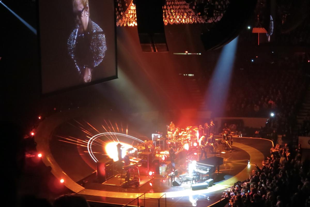 Elton John performing in Chicago in 2013.