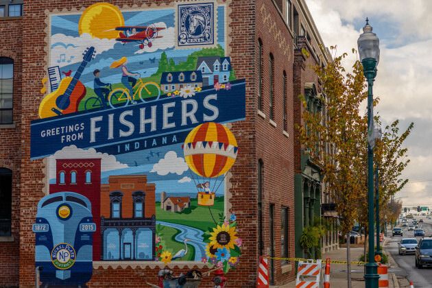 Mural in downtown Fishers