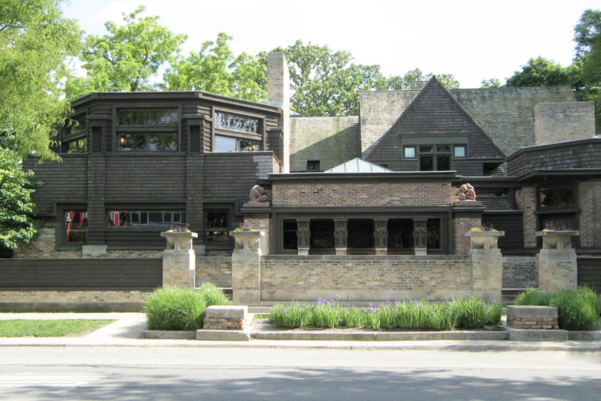 Frank Lloyd Wright's Studio restored to its 1909 appearance.