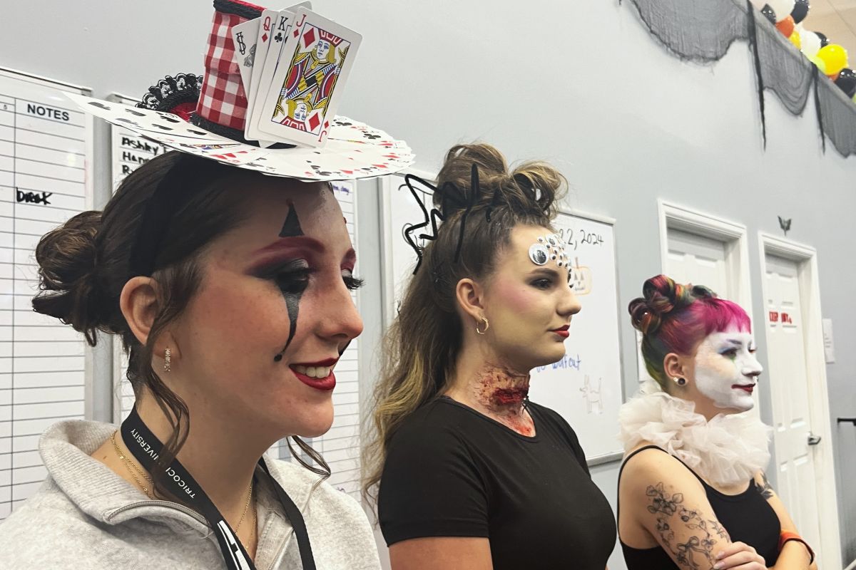 Katelyn Ramsey, Izzie Pruett and Erin McGreevy are cosmetology students at Bloomington's Tricoci University.