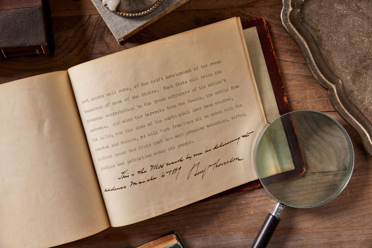  President Benjamin Harrison’s original reading copy of his 1889 inaugural address