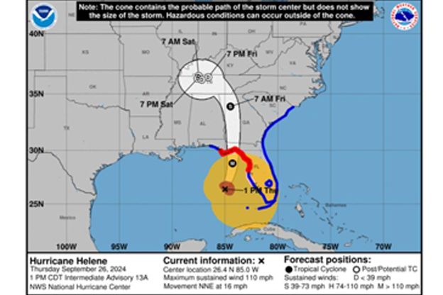 The remnants of Hurricane Helene will bring rain and high winds to Central Indiana Friday and Friday night.