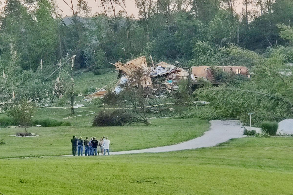 Tornado damage in Martin County.