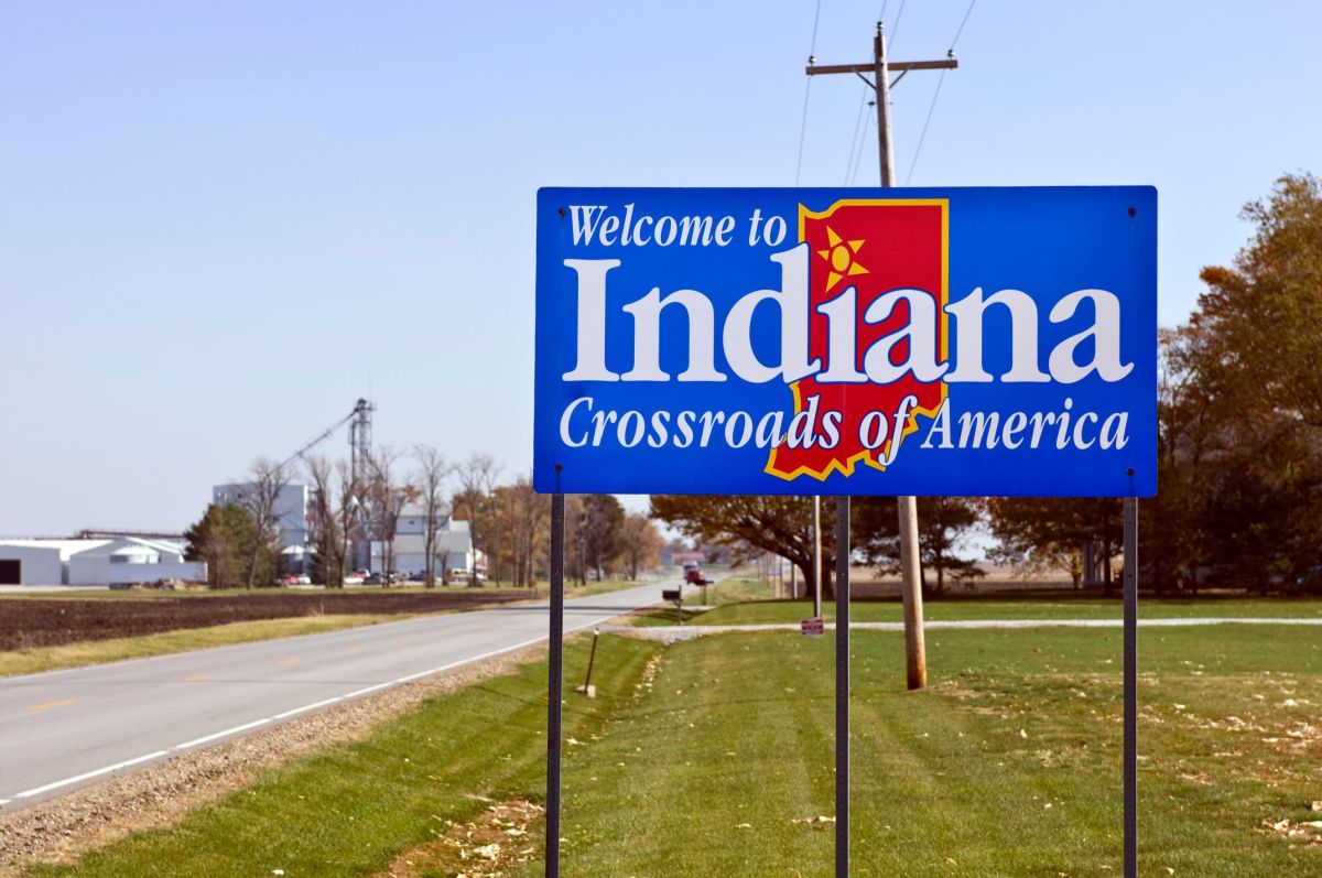 Welcome to Indiana sign