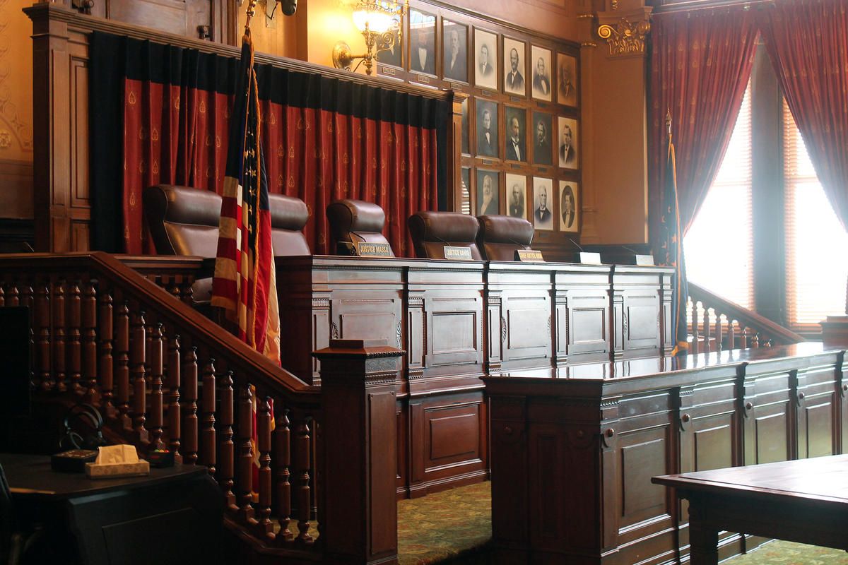 The inside of the Indiana Supreme Court.