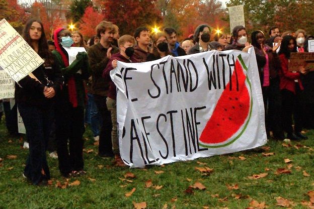 Palestine rally in Dunn Meadow at Indiana University Oct 9, 2023.