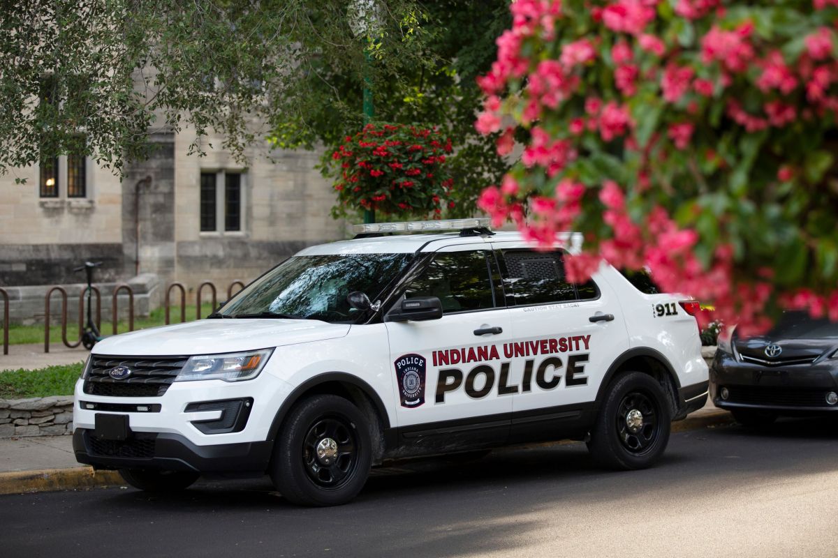 IUPD IU police car at academy graduation